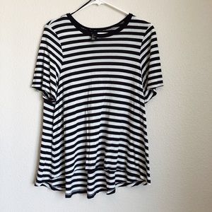 Striped, high low top
